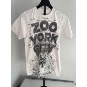 Zoo York City Graphic T-Shirt Men's Small White Skater Tee 100% Cotton